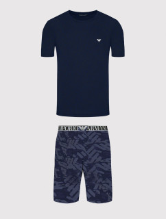 Pánské pyžamo krátké - 111573 2R509 96035 - tm.modrá - Emporio Armani