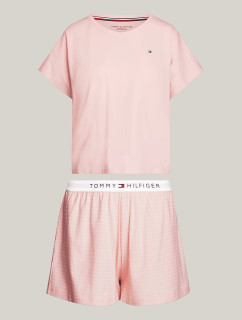 Dámské pyžamo SS JERSEY PJ SET UW0UW05425 0SK sv. růžové - Tommy Hilfiger