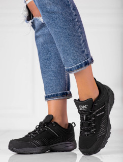 Pěkné dámské  trekingové boty černé bez podpatku