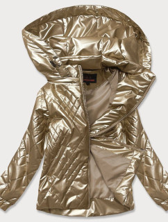 Zlatá dámská lesklá bunda (2021-02BIG)
