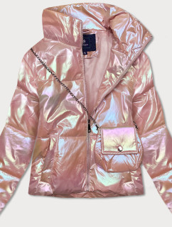 Růžová opalizující dámská bunda s taštičkou (AG3-07)