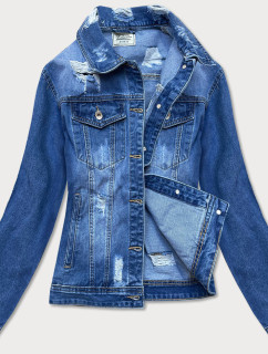 Světle modrá džínová bunda s protrženími (D3362)