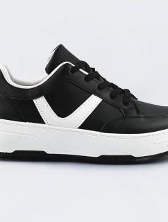 Černo-bílé dámské sportovní šněrovací boty (S070)