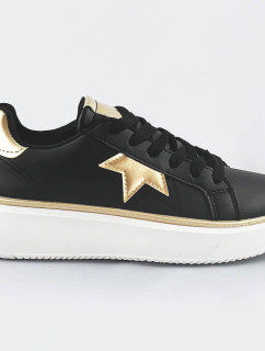 Černo-zlaté šněrovací tenisky sneakers s hvězdičkou (BB126A)