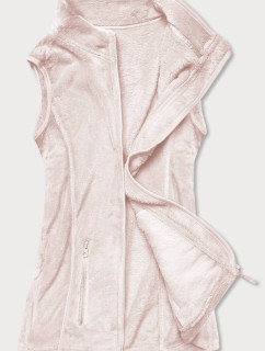 Světle růžová plyšová dámská vesta (HH003-25)