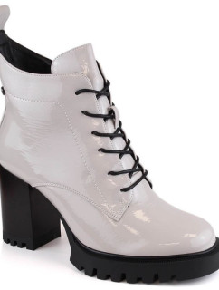 Zateplené boty na podpatku D&A S.Barski Premium Collection W OLI234A šedá