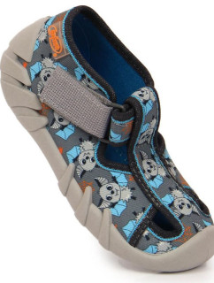 Pantofle na suchý zip s netopýrem Befado Jr BEF6A grey