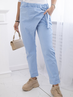 Kalhoty zavazované s asymetrickým předním dílem modrý