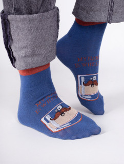 Yoclub Bavlněné ponožky vzory barvy SKS-0086F-C100 Modrá
