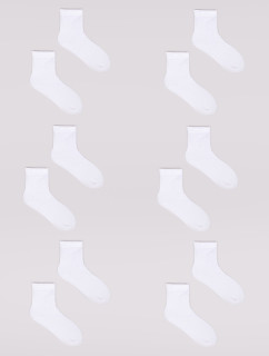 Yoclub Chlapecké hladké bílé ponožky 6-pack SKA-0056C-0100-002 White