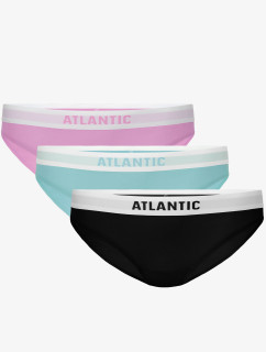 Dámské kalhotky Bikini ATLANTIC 3Pack - fialová/zelená/černá Velikost: XL
