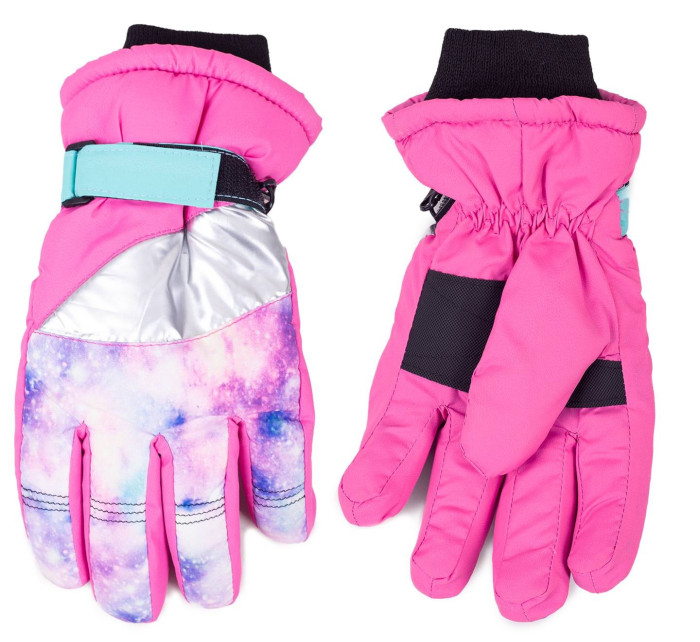 Yoclub Dětské zimní lyžařské rukavice REN-0317G-A150 Vícebarevné
