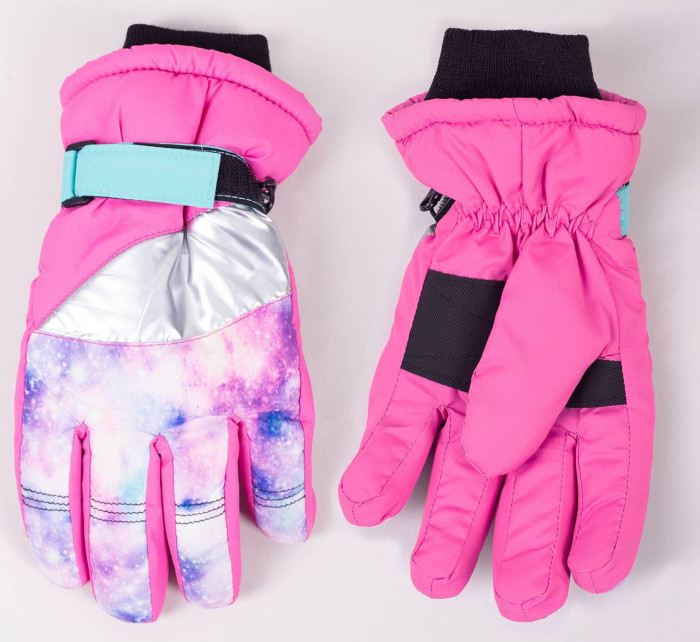 Yoclub Dětské zimní lyžařské rukavice REN-0317G-A150 Vícebarevné