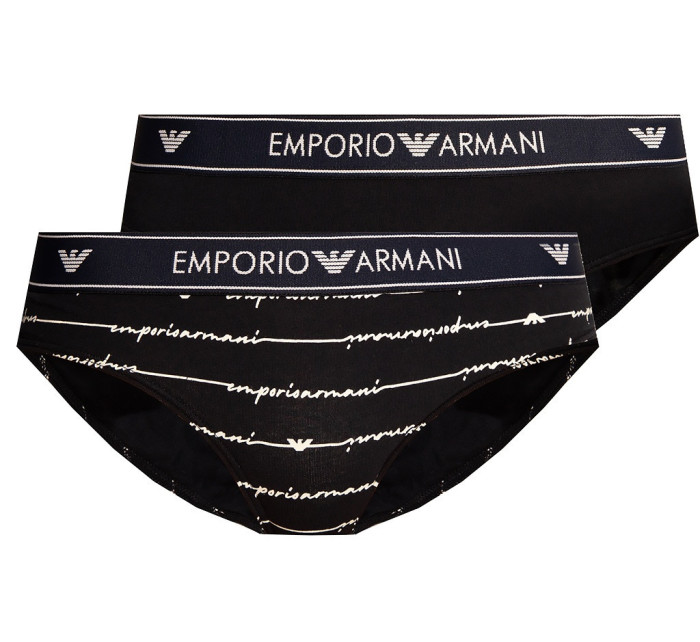 Dámské kalhotky 163334 1P219 03937 námořnická modrá - 2 pack - Emporio Armani