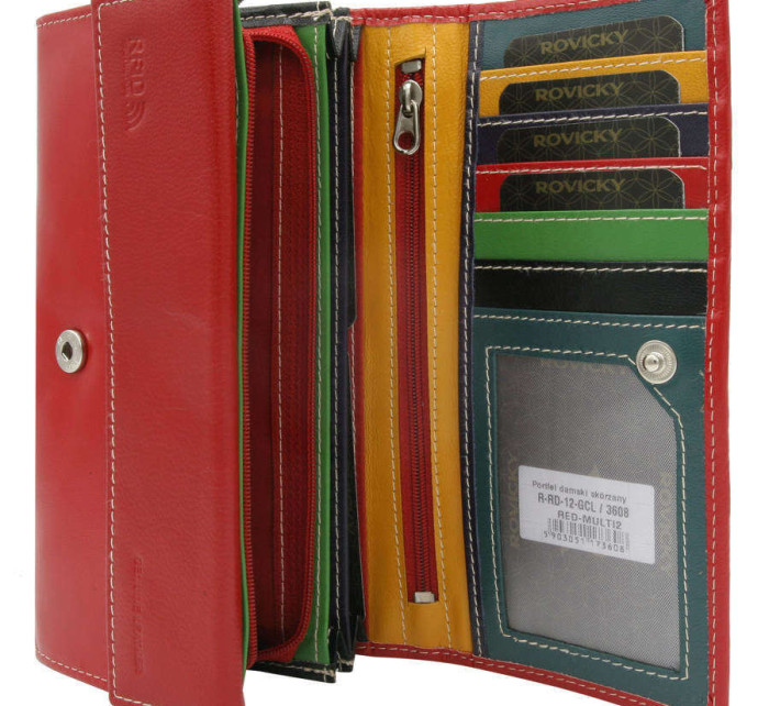 Dámské kožená peněženka R-RD-12-GCL Červená - Rovicky