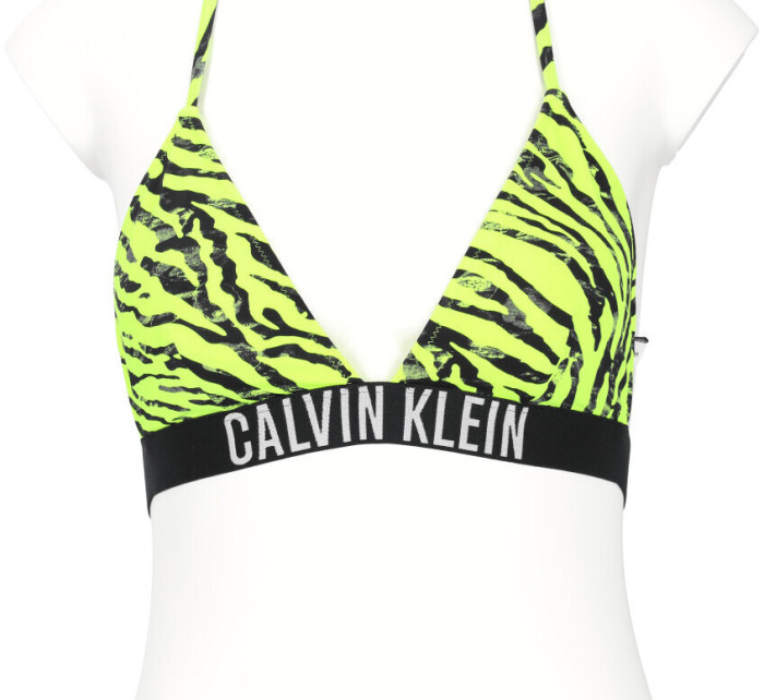 Dámská plavková podprsenka KW0KW02331 OIC neonově žlutá s potiskem - Calvin Klein
