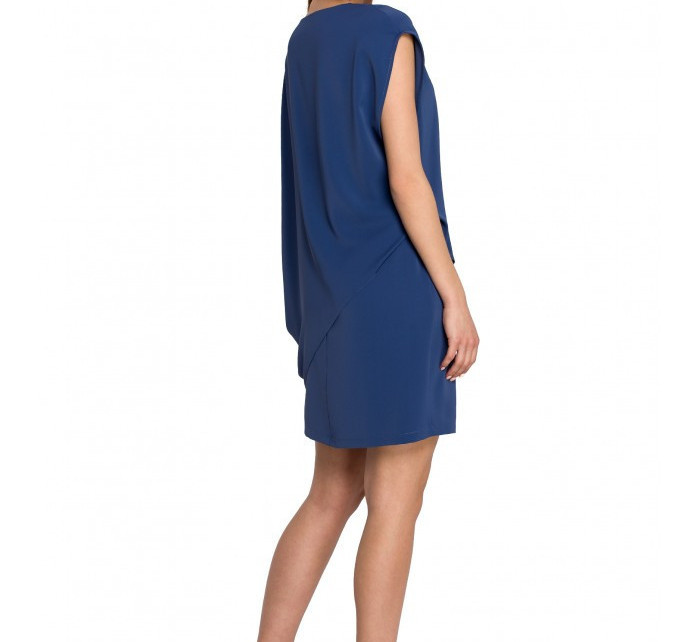 S262 Vrstvené šaty modré - Stylove