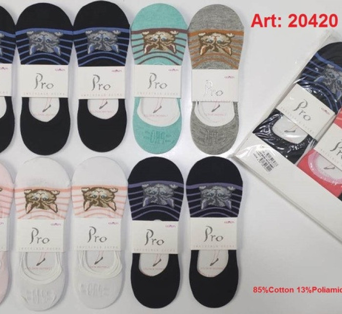Dámské ponožky se silikonem PRO 20420 36-40 MIX