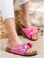 Trendy růžové dámské  nazouváky bez podpatku