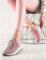 Luxusní růžové  tenisky dámské bez podpatku