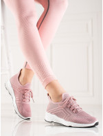 Luxusní růžové  tenisky dámské bez podpatku