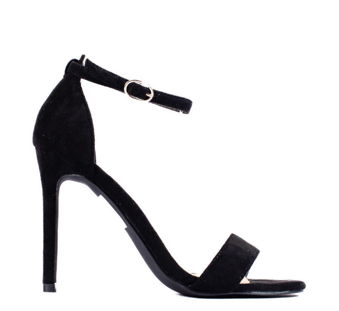 Trendy dámské černé  sandály na jehlovém podpatku