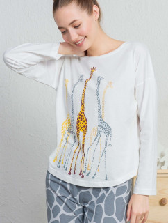 Dámské pyžamo dlouhé Žirafy