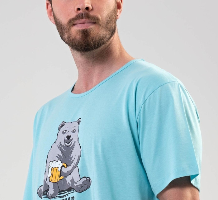 Pánská noční košile s krátkým rukávem Beer and bear