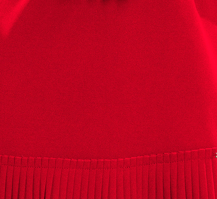 Červené pohodlné dámské plisované šaty model 7520041