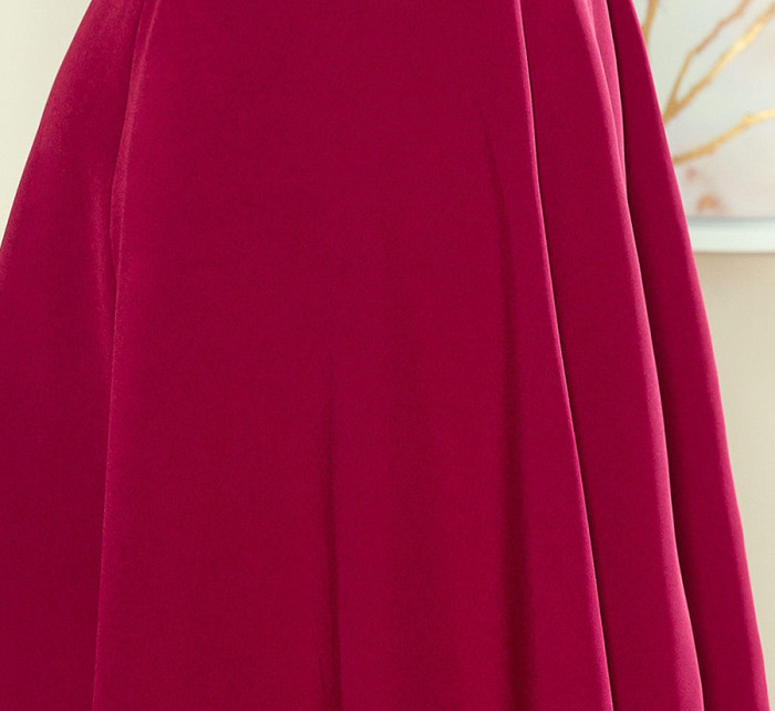 ANITA - Dámské šaty v bordó barvě s volánkem 274-1