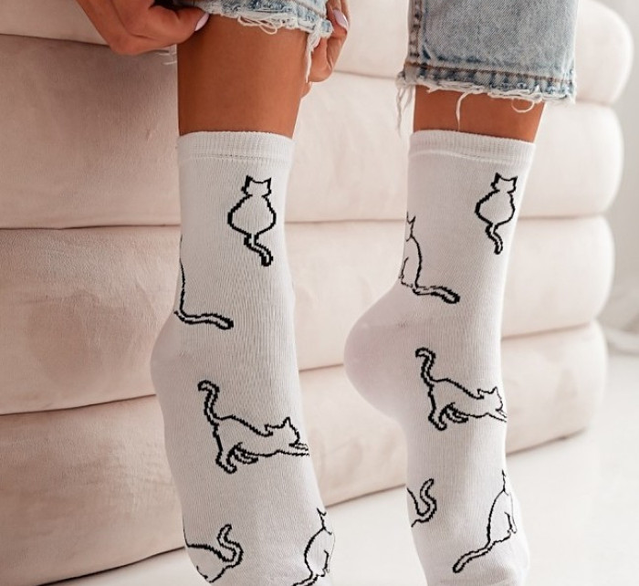Dámské ponožky Milena 0200 Obrysy kočky 37-41