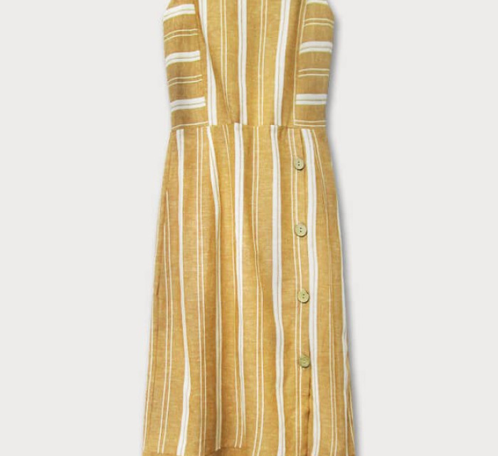 Hořčicové bavlněné šaty (345ART)
