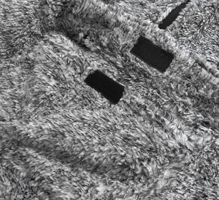 Černá melanžová plyšová dámská mikina (HH008)