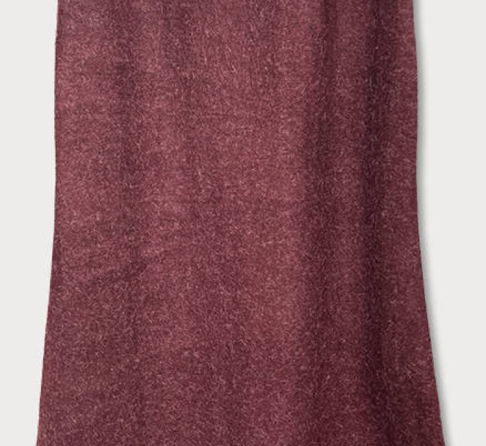 Dlouhá vesta ve vínové bordó barvě s kožešinou (F51010-2)