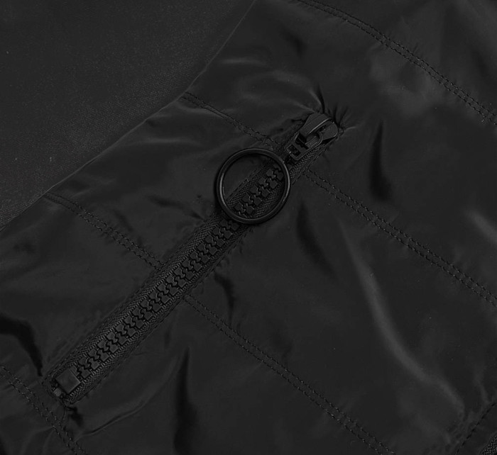 Černý dámský dres z různých spojených materiálů (AMG683/1)