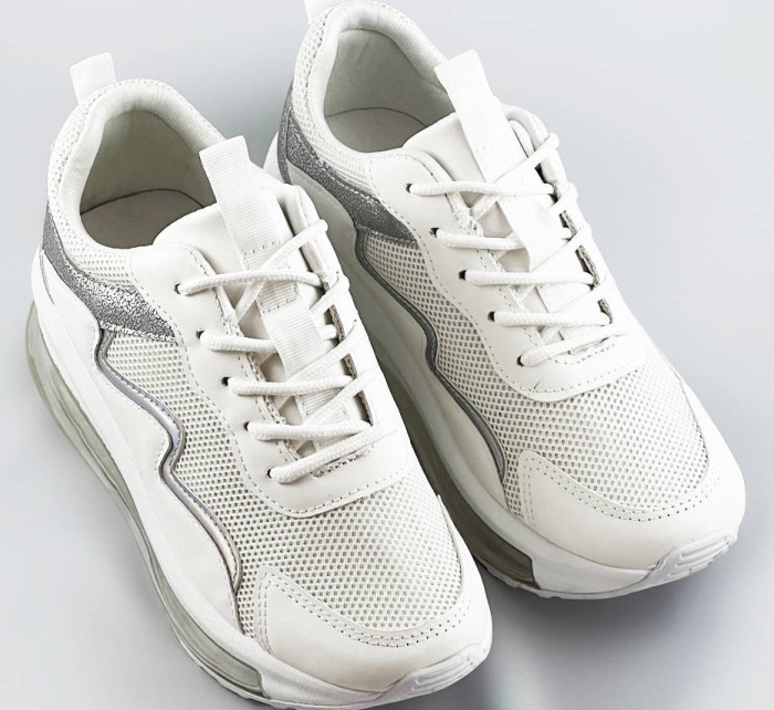 Bílé dámské sportovní boty s transparentní podrážkou (YM-148)
