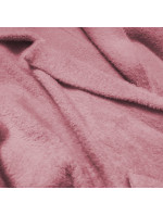 Dlouhý vlněný přehoz přes oblečení typu "alpaka" v lososové barvě (7108)