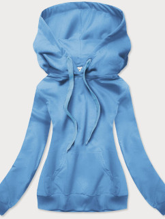 Světle modrá tenká dámská mikina s kapucí (WB11001-16)