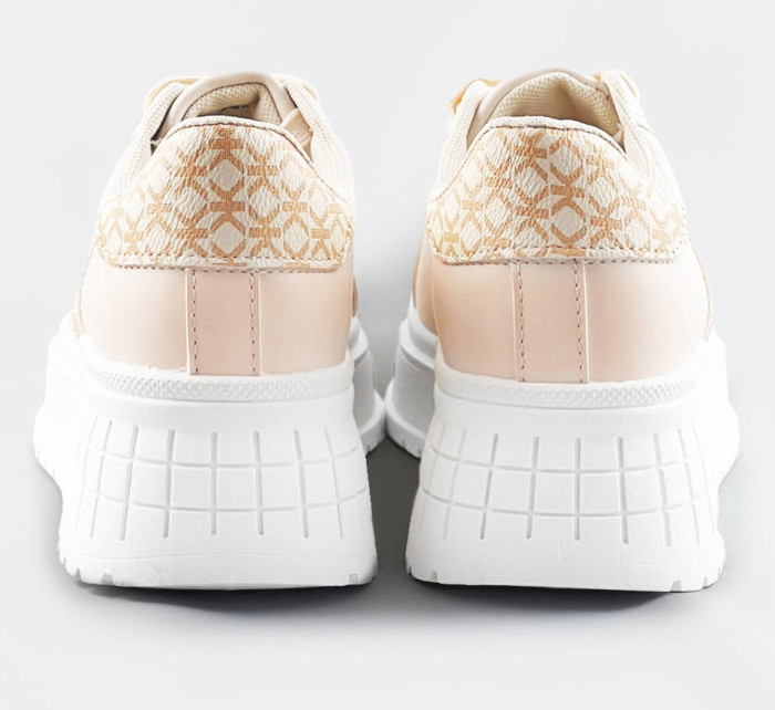Béžové dámské tenisky sneakers s vysokou podrážkou (AD-576)