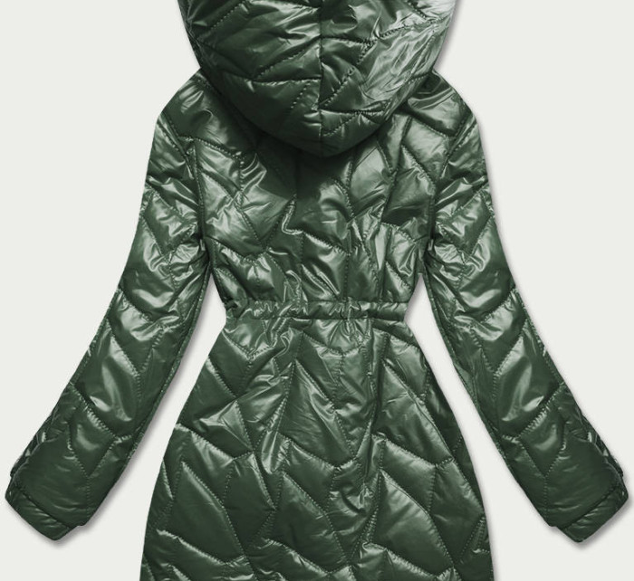 Zelená dámská bunda s ozdobným prošíváním (BR8101-10)