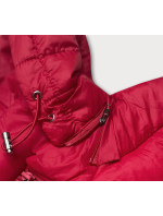 Červená dámská prošívaná bunda pro přechodné období (23M9001-275)