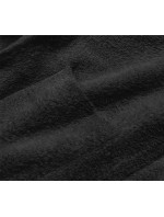 Dlouhý černý vlněný přehoz přes oblečení typu alpaka s kapucí (M105)