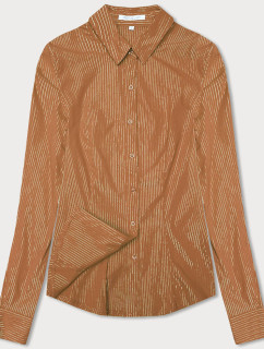 Dámská košile v karamelové barvě se stříbrnými proužky (AWT0111)