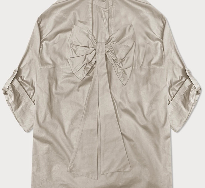 Světle béžová košile s ozdobnou mašlí na zádech (24018)