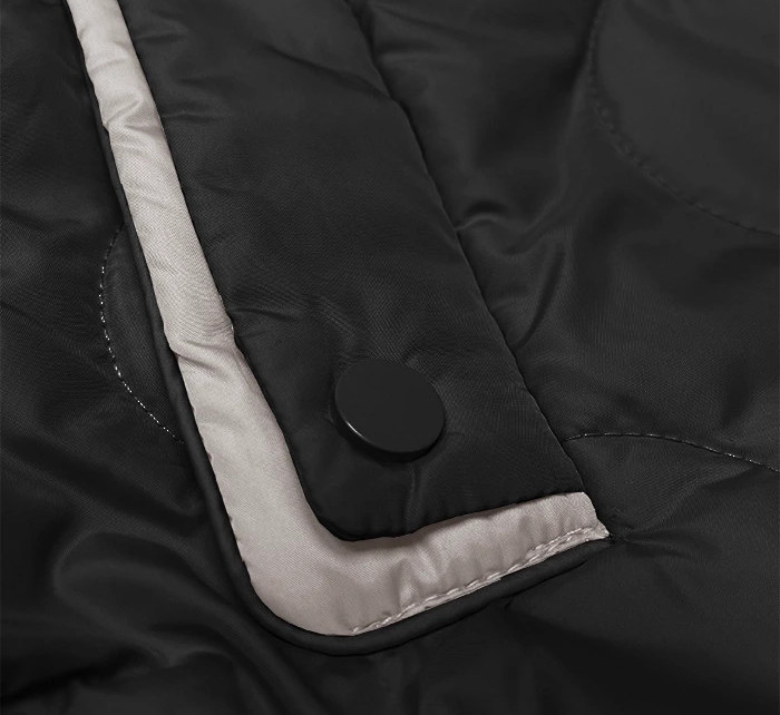 Krátká černá dámská vesta s odepínací kapucí BH Forever (BH-2414BIG)