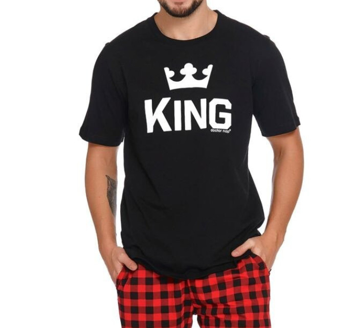 Krátké pánské pyžamo King černé