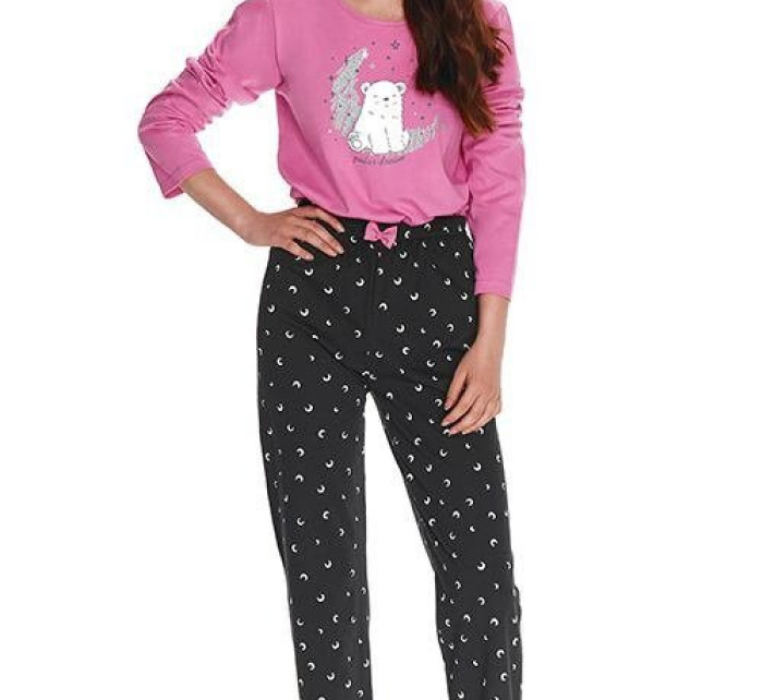 Dívčí pyžamo pro starší Suzan růžové s medvědem