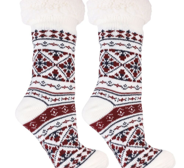 Zateplené ponožky Nordic winter III bílé protiskluzové