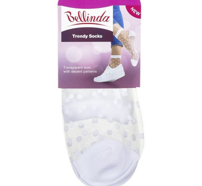 Módní silonkové ponožky s puntíky TRENDY SOCKS - BELLINDA - bílá