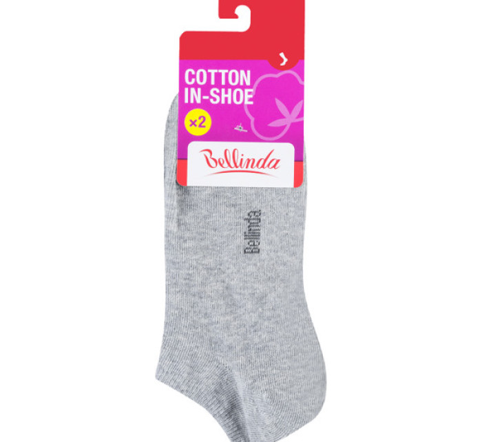 Dámské krátké ponožky 2 páry COTTON IN-SHOE SOCKS 2x - BELLINDA - šedá